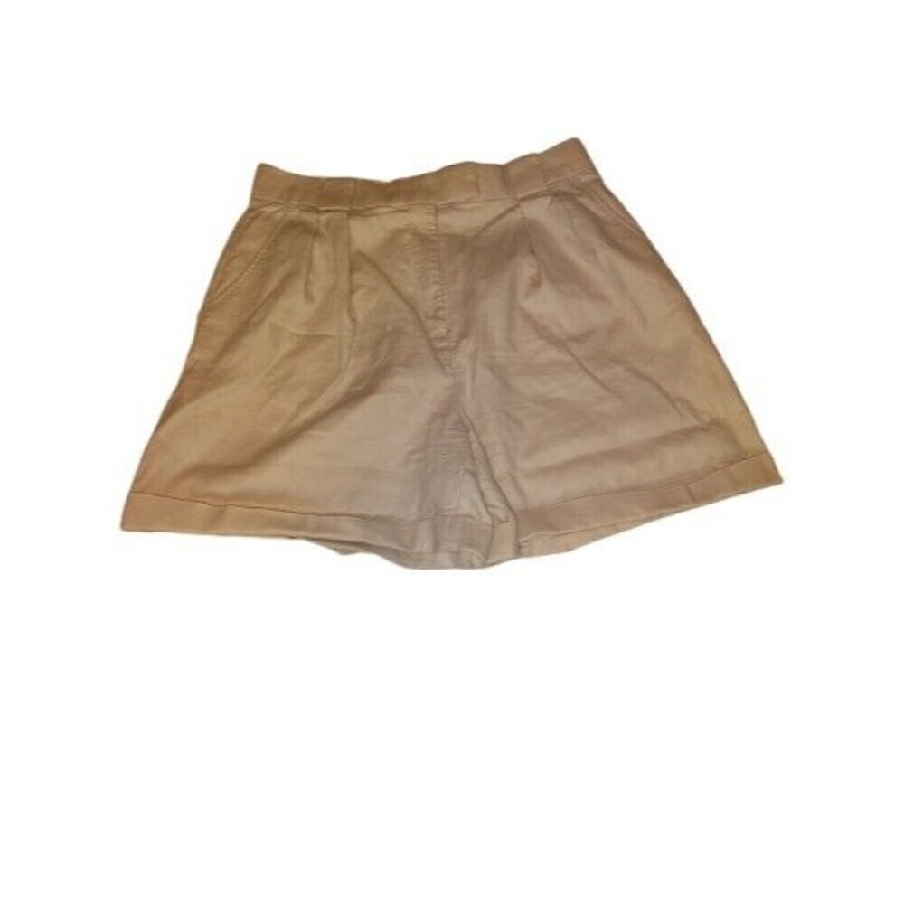 Banana Republic Pleated Cuffed Chino Shorts Beige Tan Size 14